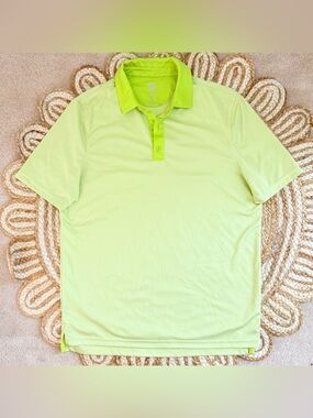 🌾 Graham Luxe Men's Lime Green Polo Golf Shirt - Performance Short Sleeve